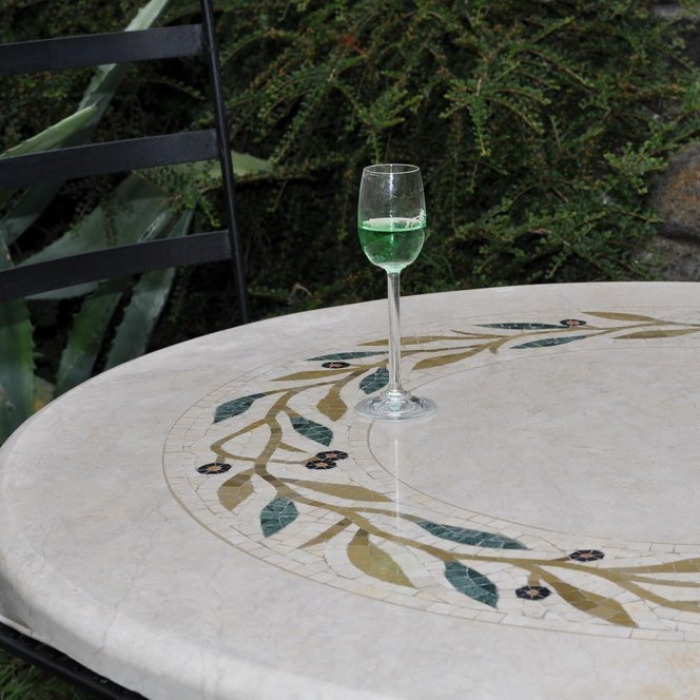 Marmortisch rund, 90 cm