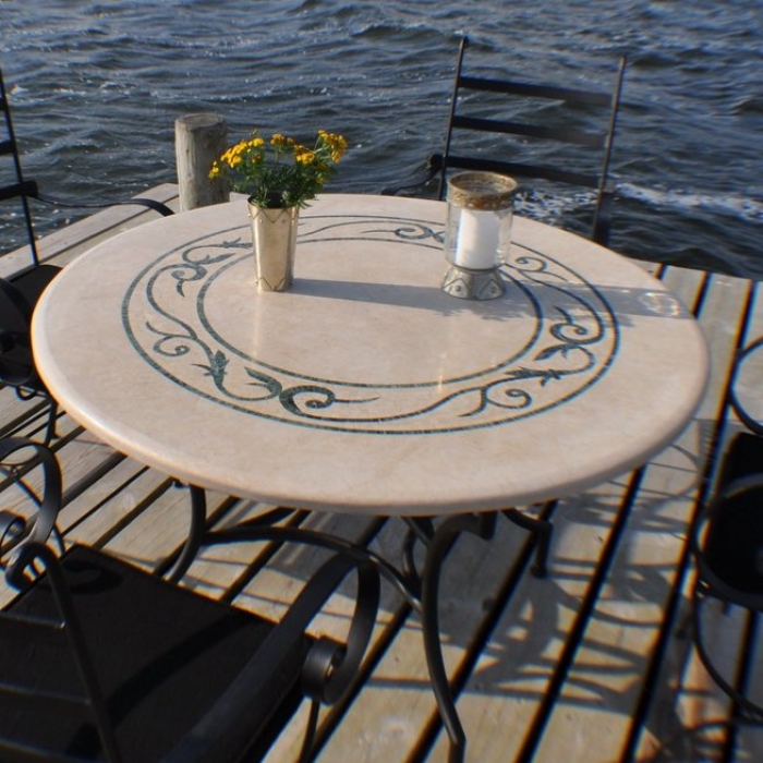 Marmortisch rund, 90 cm